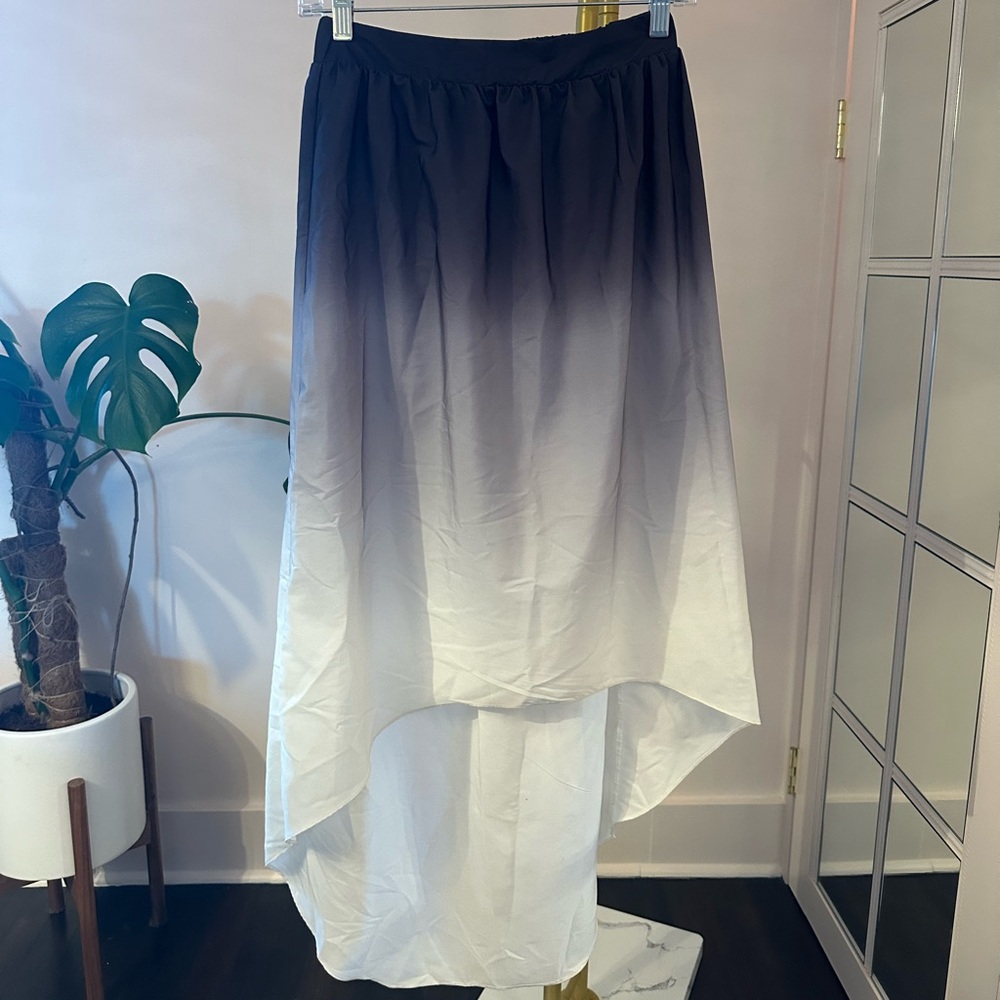 Ombré Dyed High Low Maxi Skirt- Size S